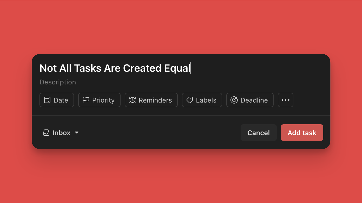 Not All Tasks Are Created Equal